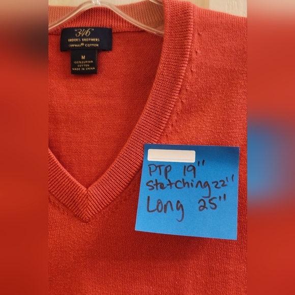 Brooks Brothers V-Neck Vest in Heathered Rose 100 % Supima Cotton SIZE Medium - Picture 6 of 6